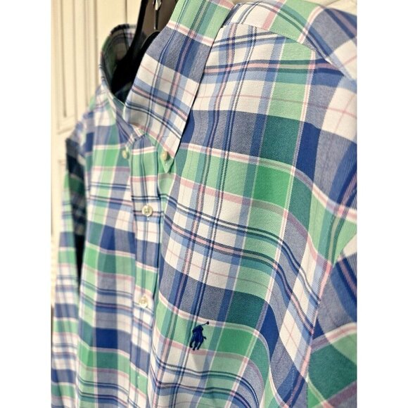 Ralph Lauren Mens Size XL Button Down Classic Fit Spring Plaid Dress Shirt - Picture 1 of 13